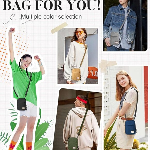 Mini Crossbody Bag Shoulder Bag for Men, Small Messenger Satchel Bag for Women - Picture 2 of 9